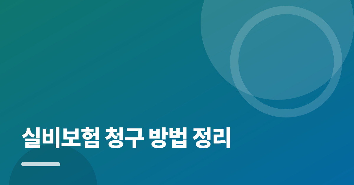 실비보험 청구 방법 정리: 조건별 비교 기준과 확인 순서 실전 정리 대표 이미지